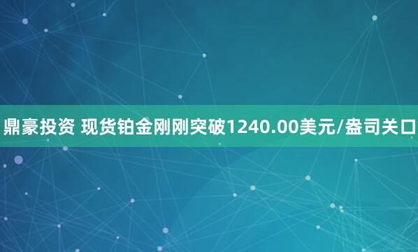鼎豪投资 现货铂金刚刚突破1240.00美元/盎司关口